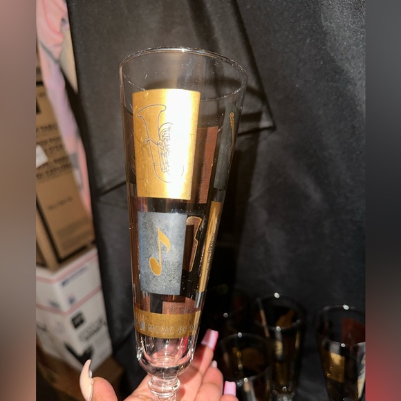 Vintage Music by Muzak Pilsner Beer Glasses set of (6) - Picture 4 of 13